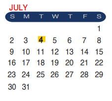 District School Academic Calendar for Ligarde Elementary School for July 2017