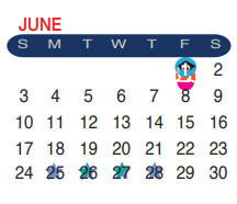 District School Academic Calendar for J Kawas Elementary for June 2018