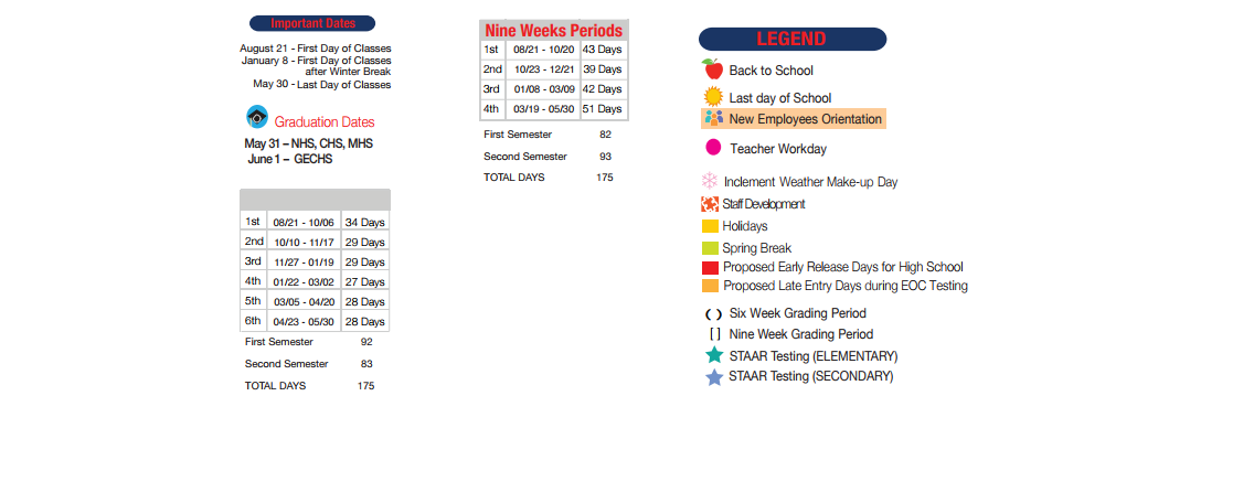 District School Academic Calendar Key for Leyendecker Elementary School