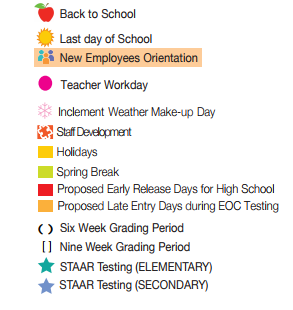 District School Academic Calendar Legend for D D Hachar Elementary School