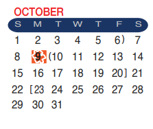 District School Academic Calendar for Bruni Elementary School for October 2017