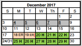 District School Academic Calendar for Cypress Elementary School for December 2017