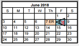 District School Academic Calendar for Block House Creek Elementary School for June 2018
