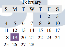 District School Academic Calendar for Camey Elementary for February 2018