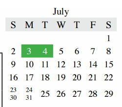 District School Academic Calendar for Ethridge Elementary for July 2017