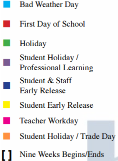 District School Academic Calendar Legend for Homestead Elementary