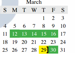 District School Academic Calendar for Hebron High School for March 2018