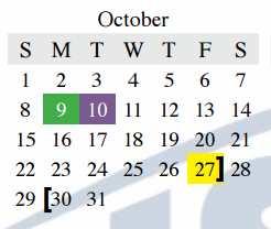 District School Academic Calendar for Castle Hills Elementary for October 2017