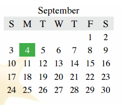 District School Academic Calendar for Timber Creek Elementary for September 2017