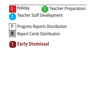 District School Academic Calendar Legend for Resaca Middle