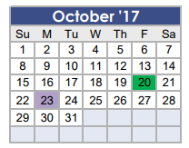 District School Academic Calendar for Magnolia Elementary for October 2017