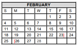 District School Academic Calendar for Hendricks Elementary for February 2018