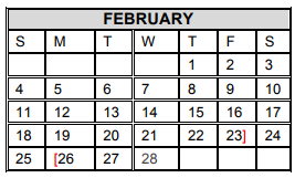 District School Academic Calendar for Brown Middle School for February 2018