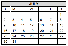 District School Academic Calendar for Memorial High School for July 2017