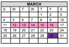 District School Academic Calendar for Mcauliffe Elementary for March 2018