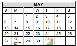 District School Academic Calendar for Brown Middle School for May 2018