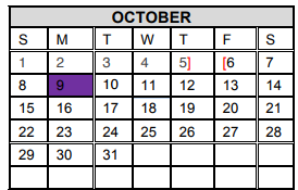 District School Academic Calendar for De Leon Middle School for October 2017