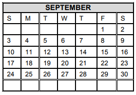 District School Academic Calendar for Perez Elementary for September 2017