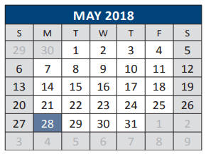 District School Academic Calendar for Dowell Middle for May 2018