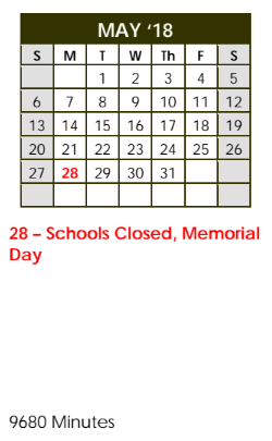 District School Academic Calendar for Emerson Elementary for May 2018
