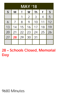 District School Academic Calendar for Fannin Elementary for May 2018