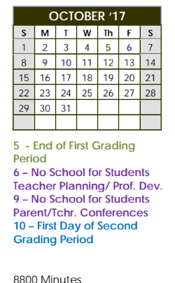 District School Academic Calendar for Long Elementary for October 2017