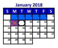 District School Academic Calendar for Project Restore for January 2018