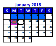 District School Academic Calendar for The Learning Ctr for January 2018