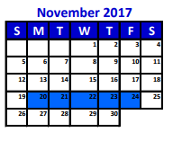 District School Academic Calendar for Kings Manor Elementary for November 2017