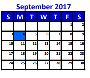 District School Academic Calendar for New Caney Sp Ed for September 2017
