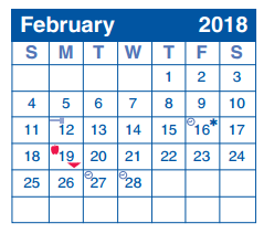 District School Academic Calendar for Steubing Ranch Elementary School for February 2018