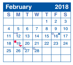 District School Academic Calendar for Clear Spring Elementary School for February 2018