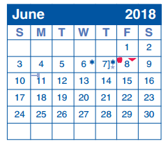 District School Academic Calendar for West Avenue Elementary School for June 2018