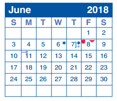 District School Academic Calendar for Wetmore Elementary School for June 2018