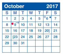 District School Academic Calendar for Homebased Comp Ed for October 2017