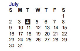 District School Academic Calendar for O'connor High School for July 2017