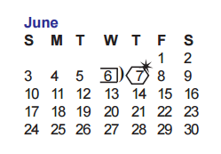 District School Academic Calendar for O'connor High School for June 2018