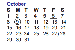 District School Academic Calendar for Connally Middle School for October 2017