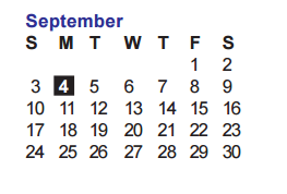District School Academic Calendar for O'connor High School for September 2017