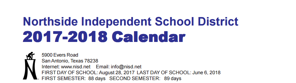District School Academic Calendar for O'connor High School