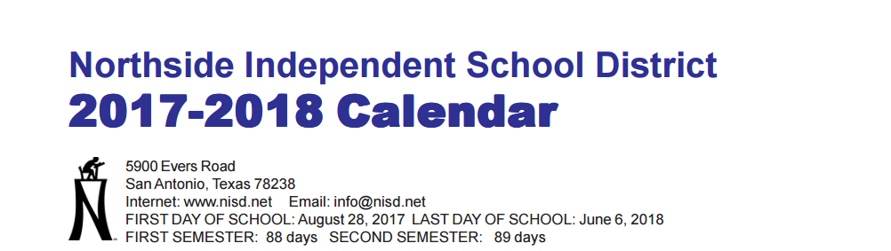 District School Academic Calendar for Northside School