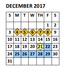 District School Academic Calendar for PSJA Memorial High School for December 2017
