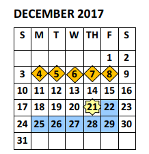 District School Academic Calendar for Doedyns Elementary for December 2017