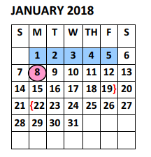 District School Academic Calendar for PSJA Memorial High School for January 2018