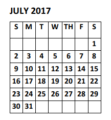 District School Academic Calendar for Buell Central High School for July 2017