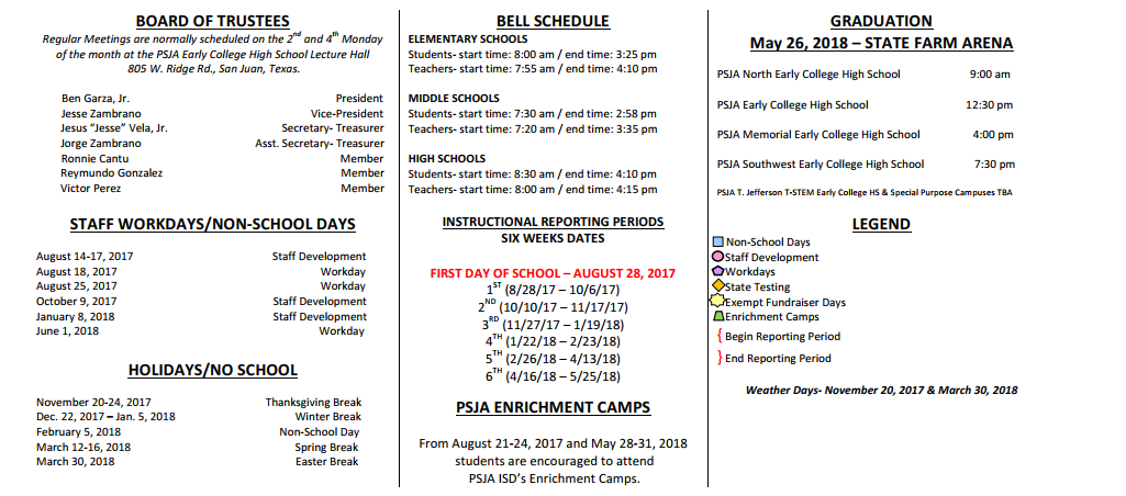 District School Academic Calendar Key for Gus Guerra Elementary