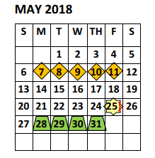 District School Academic Calendar for Clover Elementary for May 2018