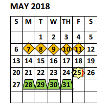 District School Academic Calendar for Garza Elementary for May 2018