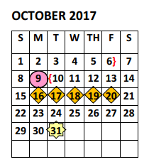 District School Academic Calendar for Austin Junior High for October 2017