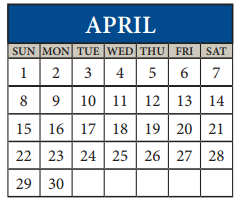 District School Academic Calendar for Copperfield Elementary for April 2018